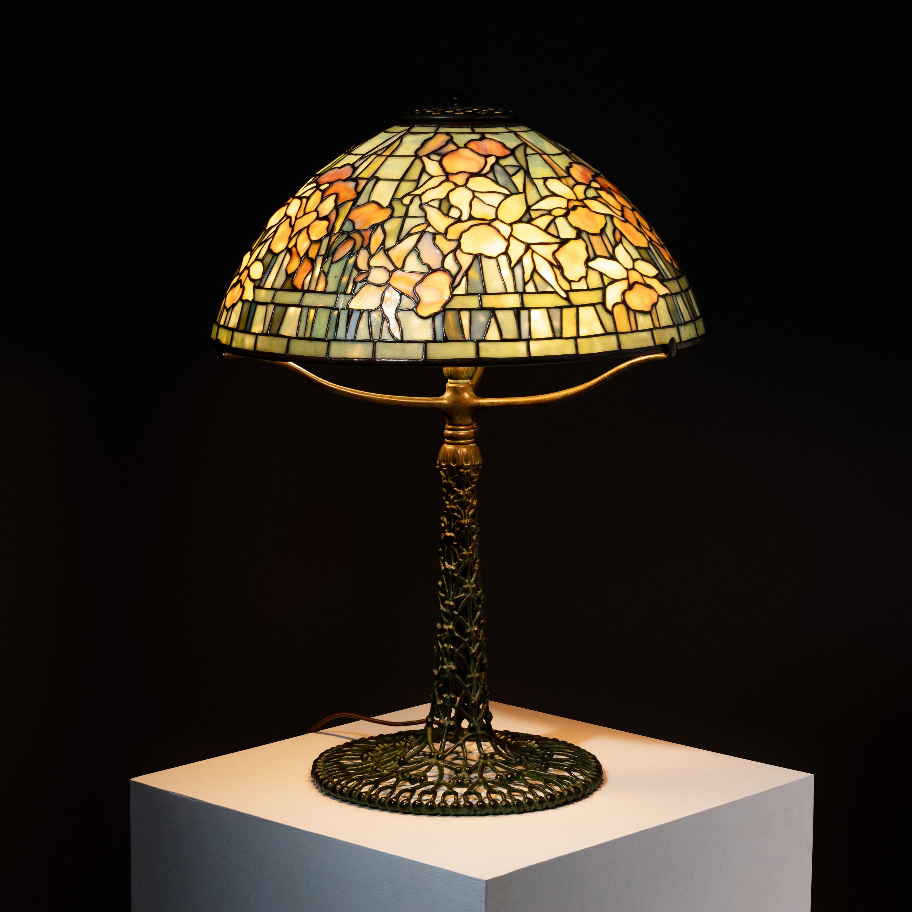 Desk Lamp with Daffodil shade and Ginkgo Berry base