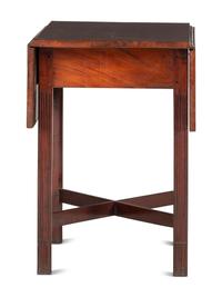 A Chippendale Figured Mahogany X-Form Stretcher Base Pembroke Table
