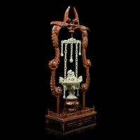 A Chinese Celadon Jade Hanging Incense Burner, 20th Century — 近代 青玉鏈式爐