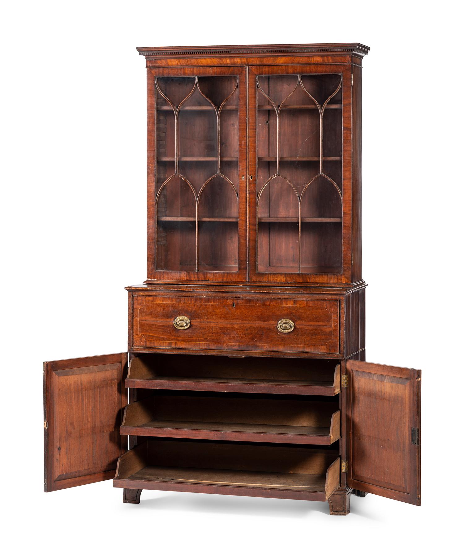 A George III Mahogany Secretary Bookcase