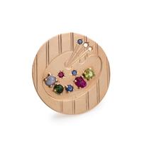 YELLOW GOLD AND MULTIGEM PAINTER'S PALETTE BROOCH