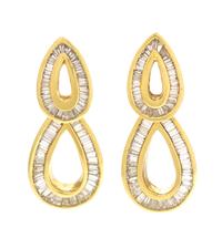 A Pair of 18 Karat Yellow Gold and Diamond Earclips, 12.50 dwts.