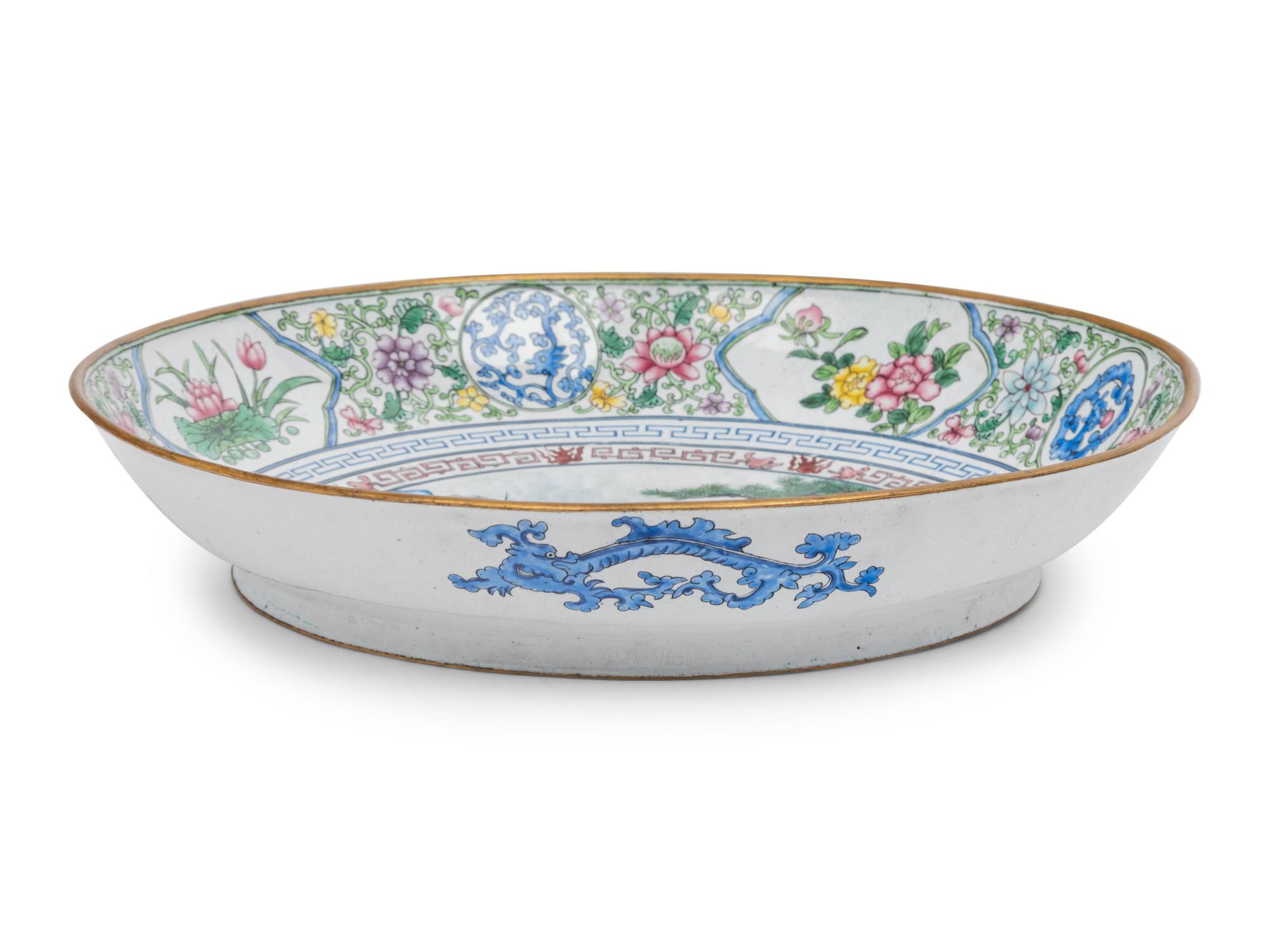 A Chinese Canton Enamel on Copper Plate
