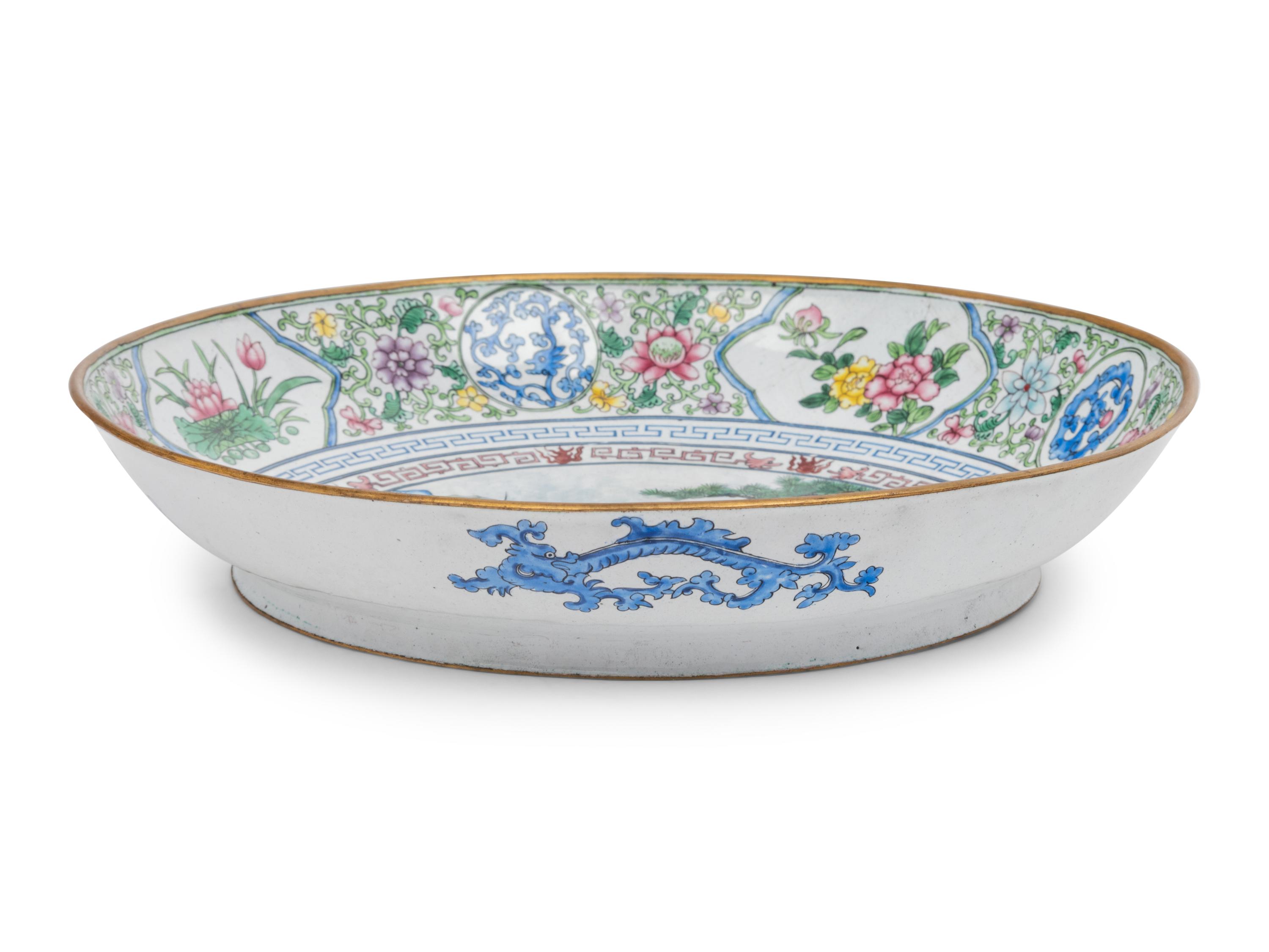 A Chinese Canton Enamel on Copper Plate