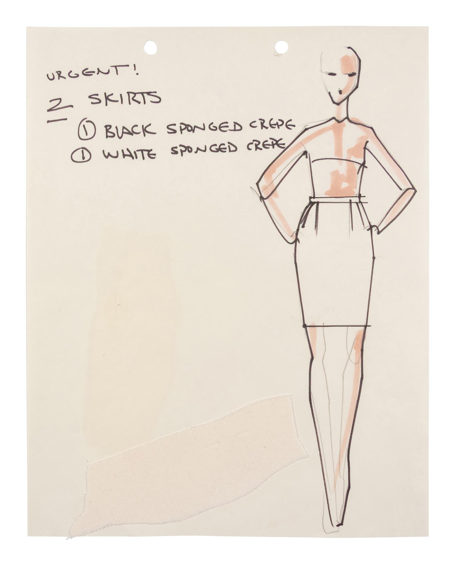 Group of Fifteen Geoffrey Beene Fashion Sketches , by Alfredo Cabrera