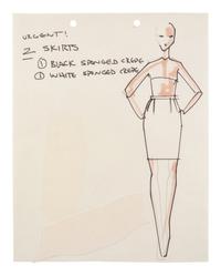 Group of Fifteen Geoffrey Beene Fashion Sketches , by Alfredo Cabrera