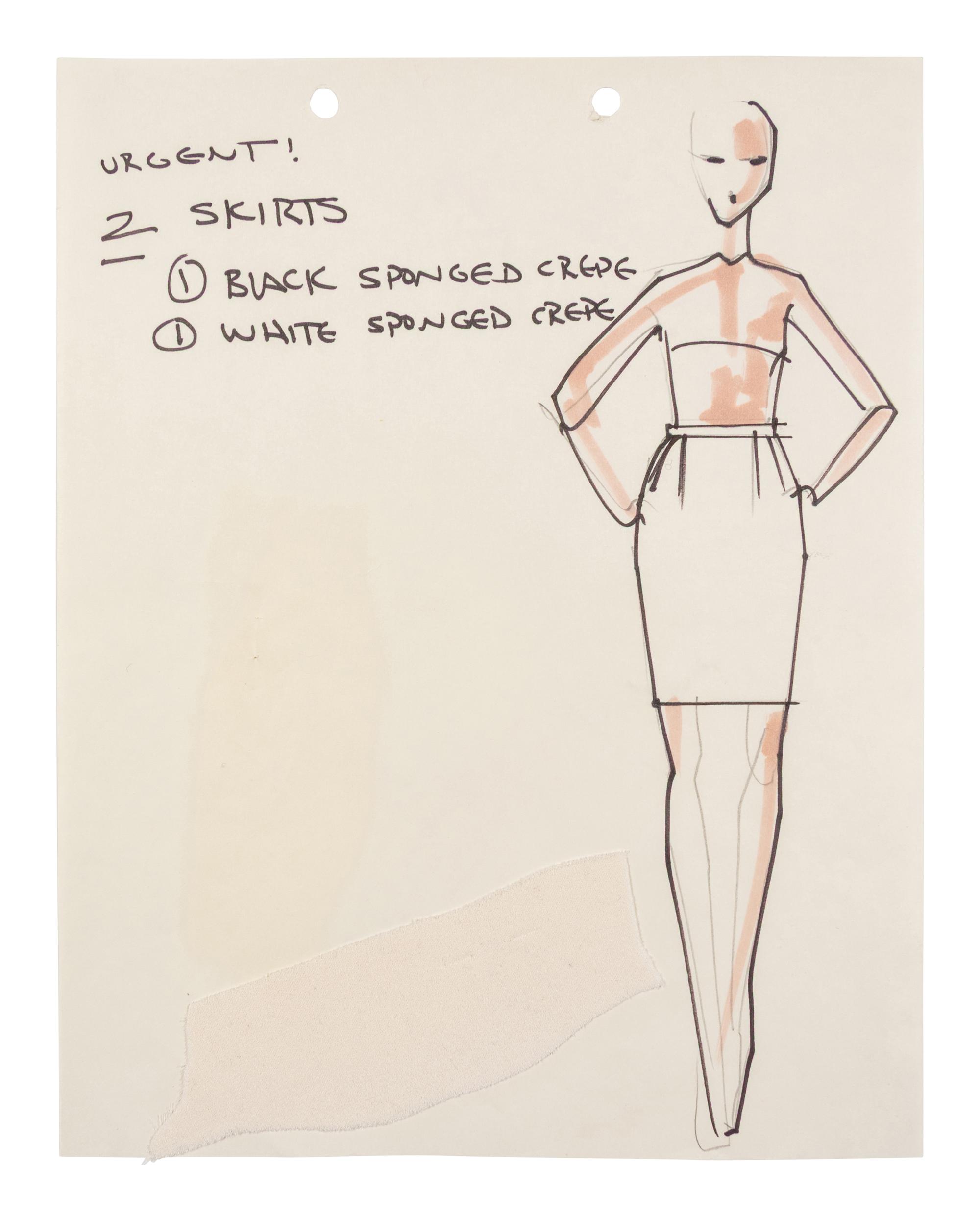 Group of Fifteen Geoffrey Beene Fashion Sketches , by Alfredo Cabrera