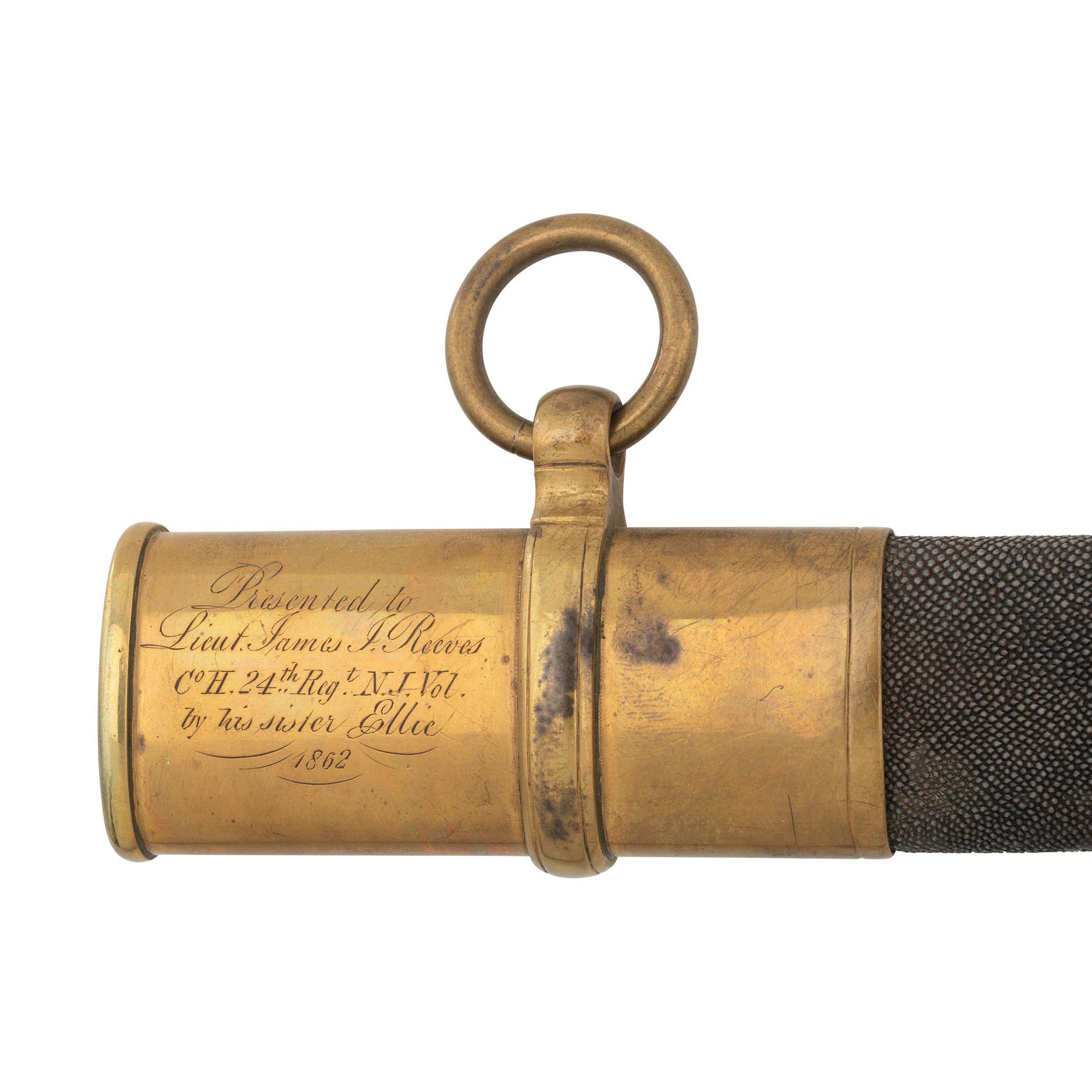 Model 1850 Foot Officers Sword Inscribed to Lt. James Reeves 24th NJ - Wounded at Fredericksburg & Chancellorsville with CDV