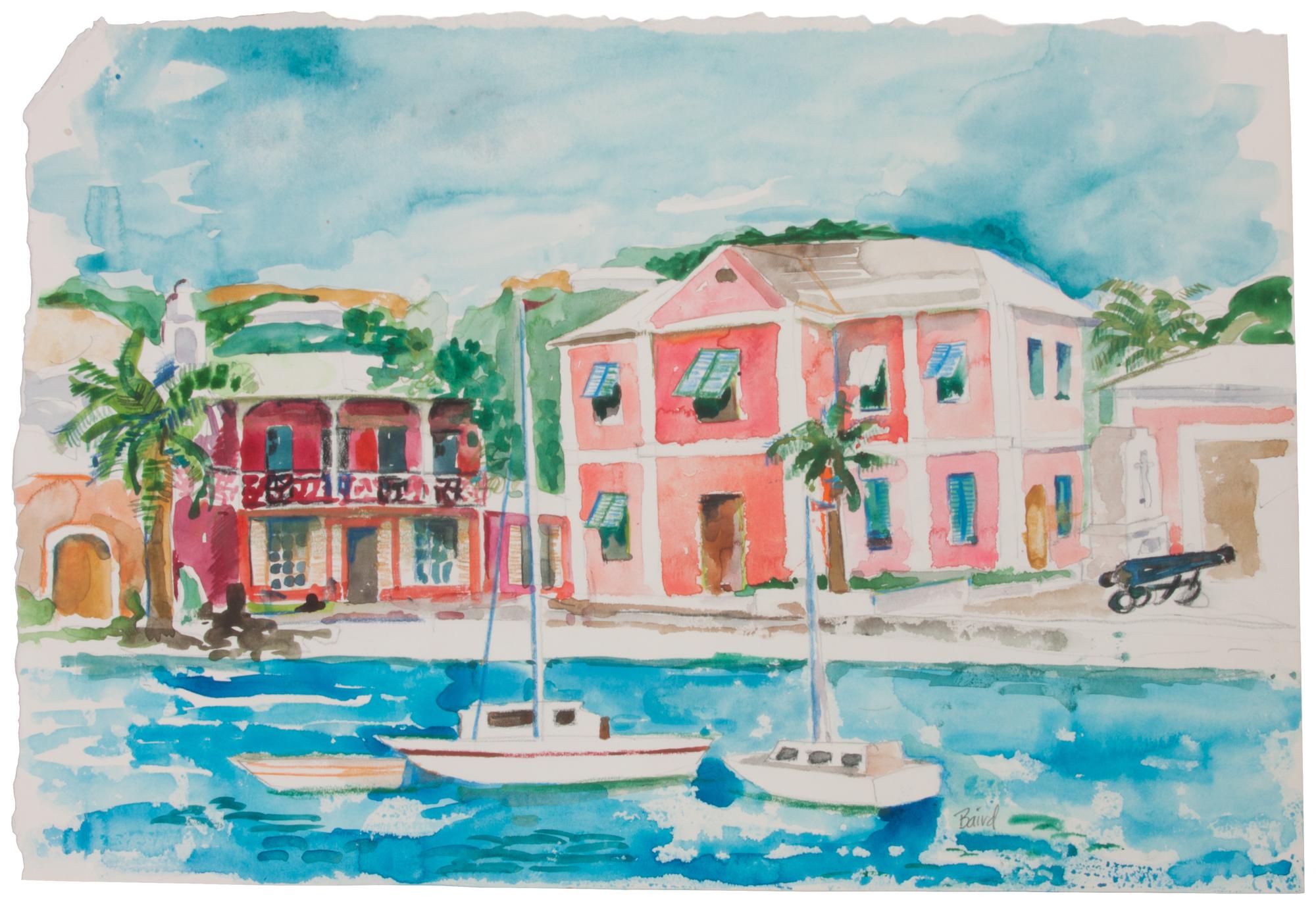 Baird, (American, 20th century), Harbor Scene