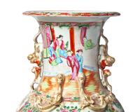 A Large Chinese Export Porcelain Rose Medallion Vase and a Vase Mounted as a Lamp