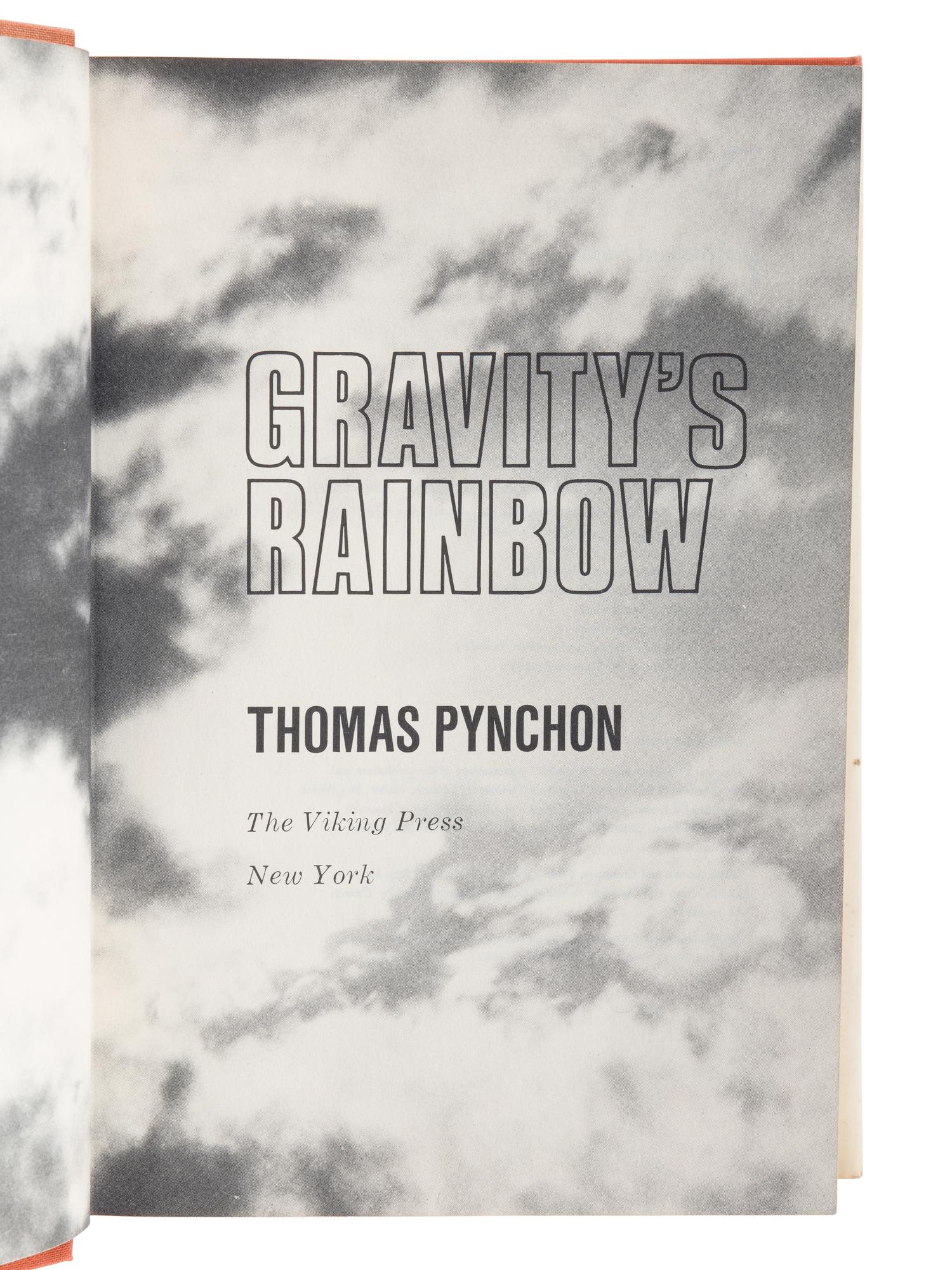 PYNCHON, Thomas (b. 1937). Gravity’s Rainbow. New York: The Viking Press, 1973.