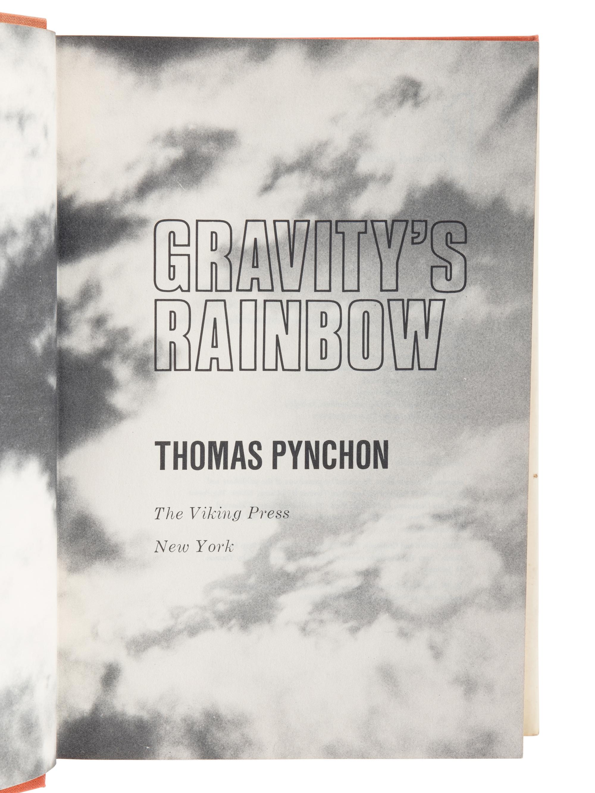 PYNCHON, Thomas (b. 1937). Gravity’s Rainbow. New York: The Viking Press, 1973.