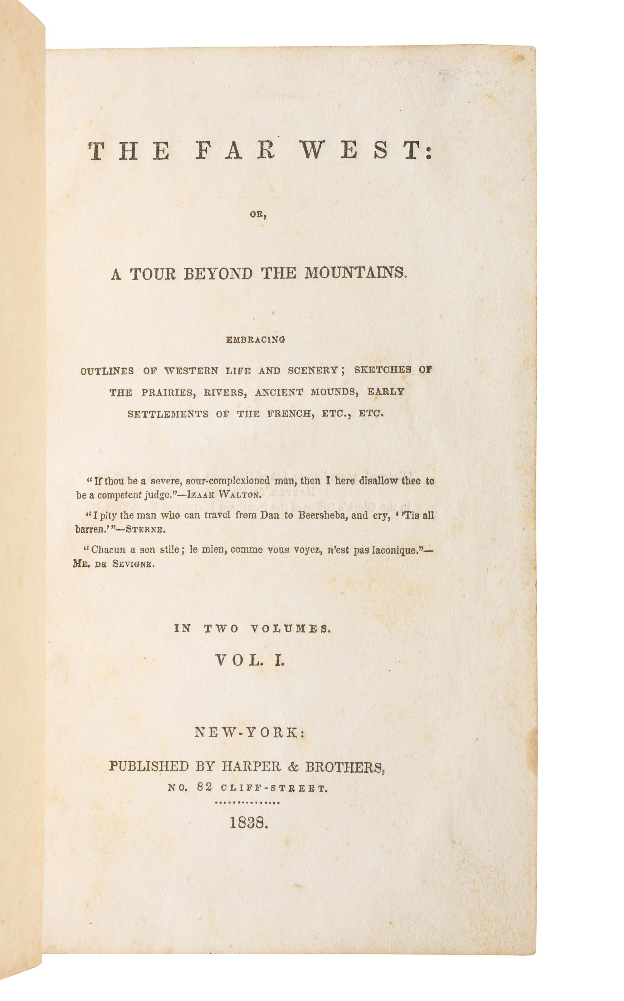 [WESTERN AMERICAN TRAVELOGUES]. A group of 3 works, comprising: