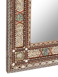 A Pair of Levantine Bone and Abalone Inlaid Mirrors