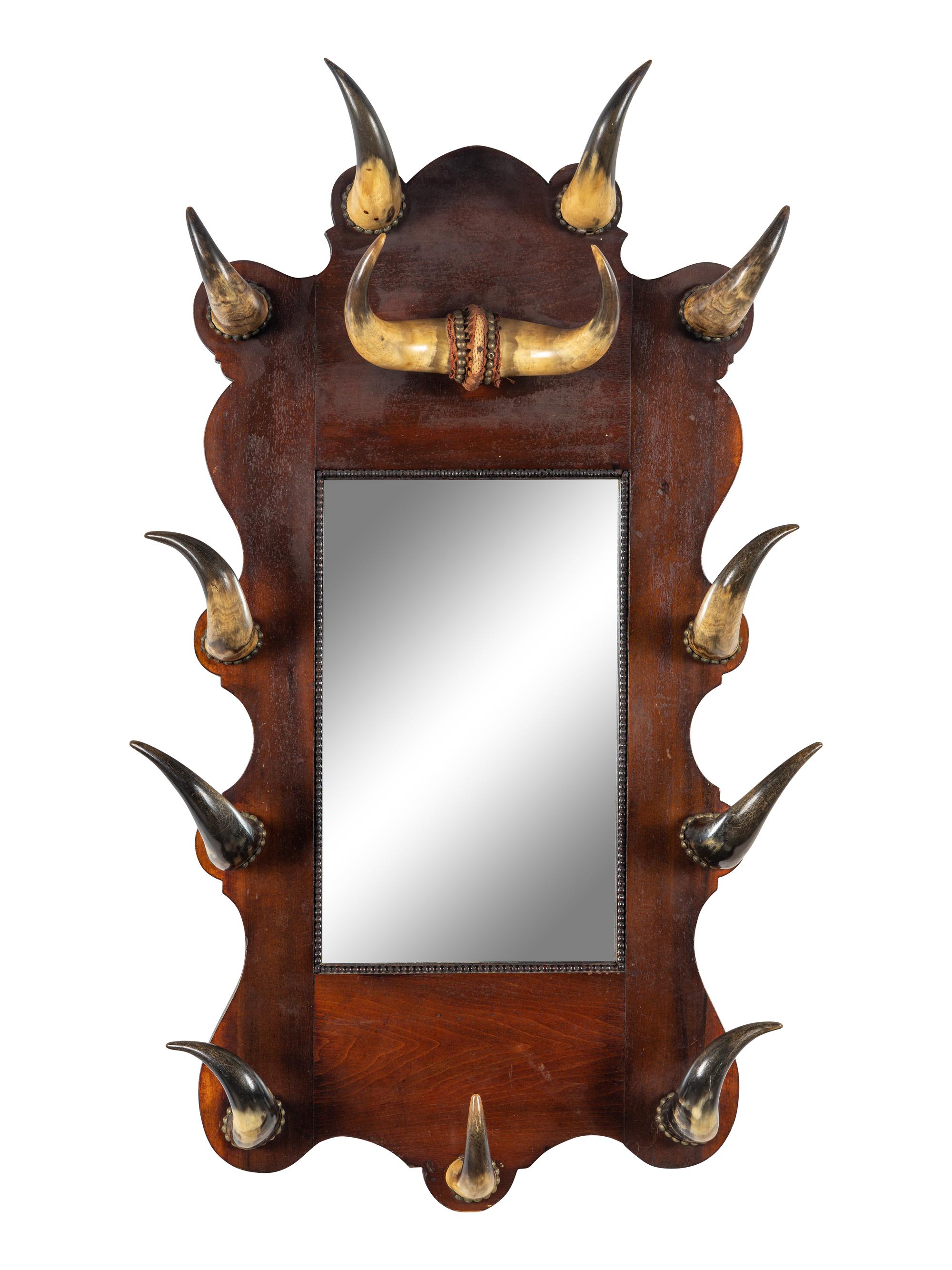 A Victorian Horn Decorated Mirror