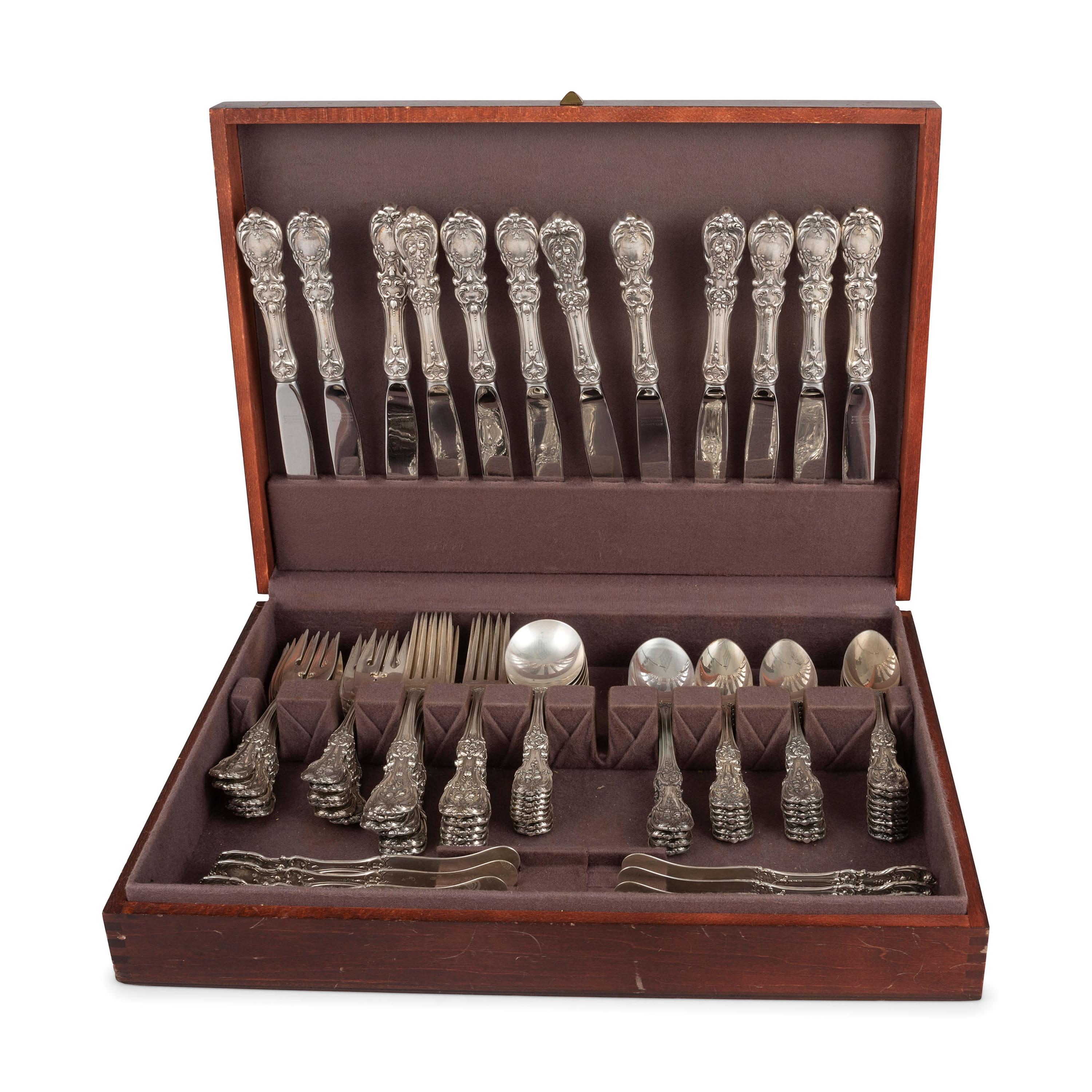 A Reed & Barton Silver Flatware Service in the "Francis I" Pattern