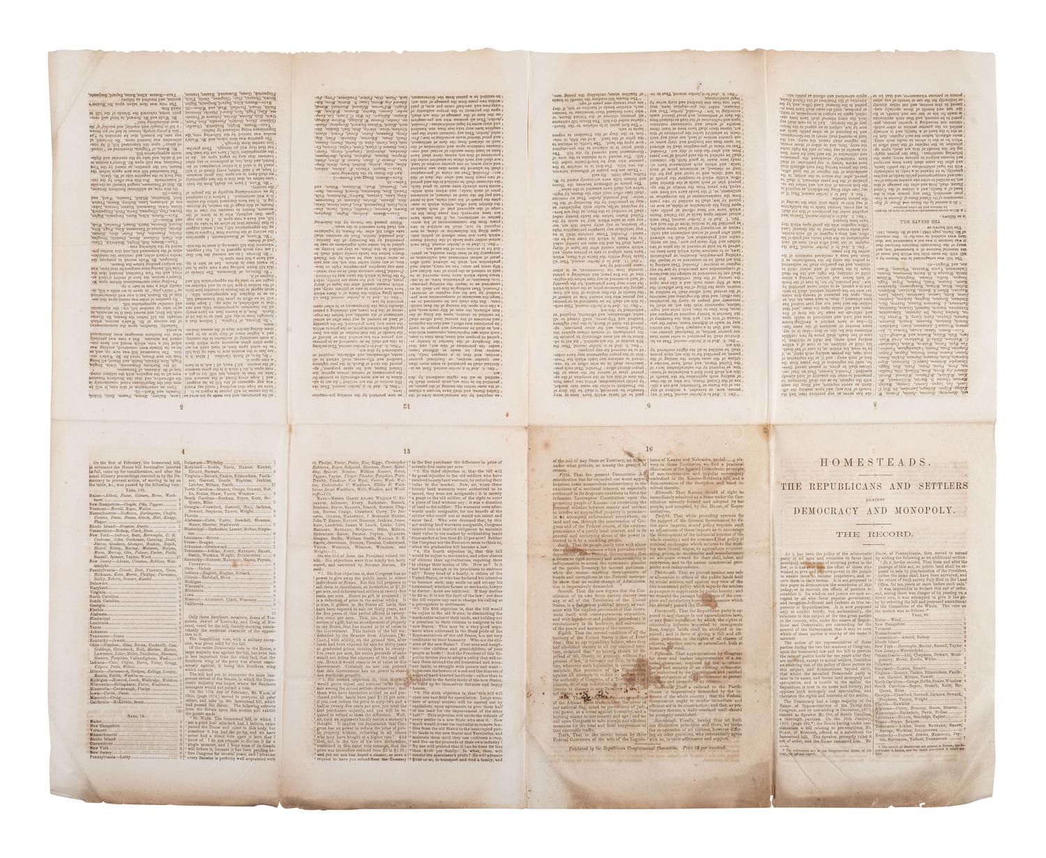 [POLITICS] -- [AFRICAN AMERICANA]. Republican Platform, Adopted by the Chicago Convention, May 1860.
