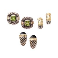 DAVID YURMAN, COLLECTION OF STERLING SILVER AND YELLOW GOLD EARCLIPS