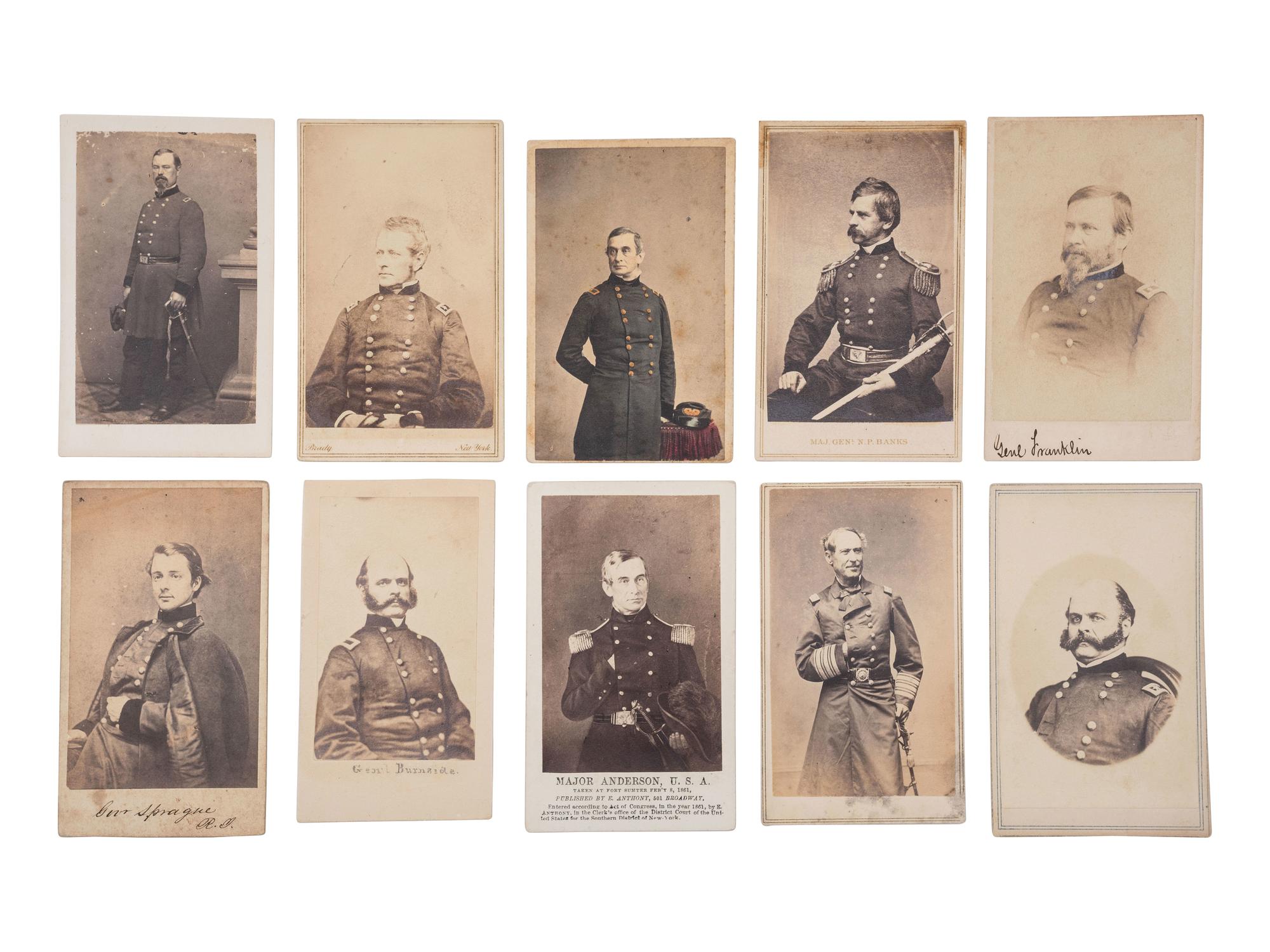 [CIVIL WAR]. A group of 31 CDVs of Union officers, incl. Generals ANDERSON, HOOKER, MCDOWELL, FRANKLIN, BURNSIDE, and FARRAGUT.