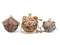 Acoma / Laguna Polychrome Pottery Canteens
