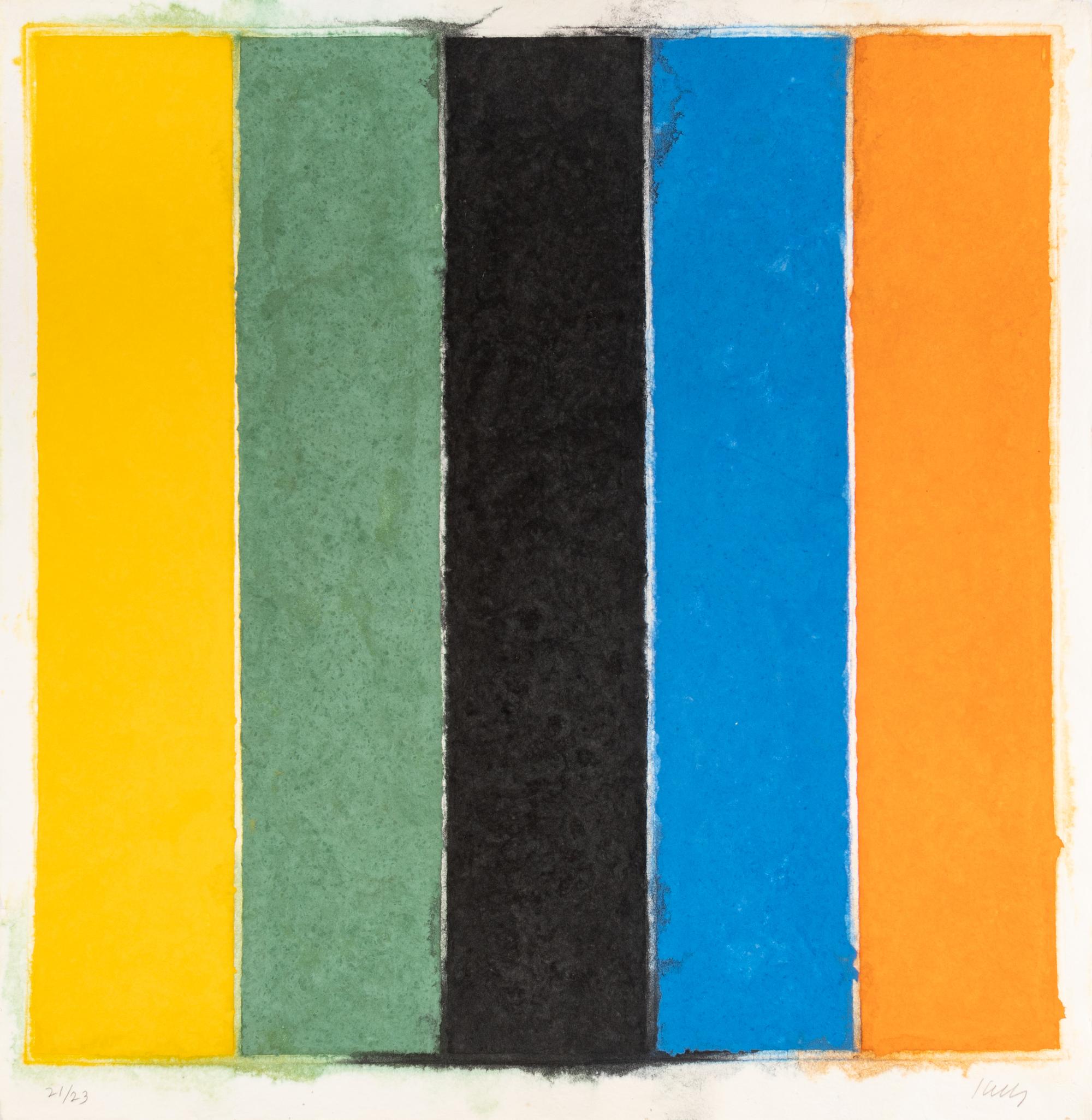 Colored Paper Image XIII (Yellow Green Black Blue Orange)
