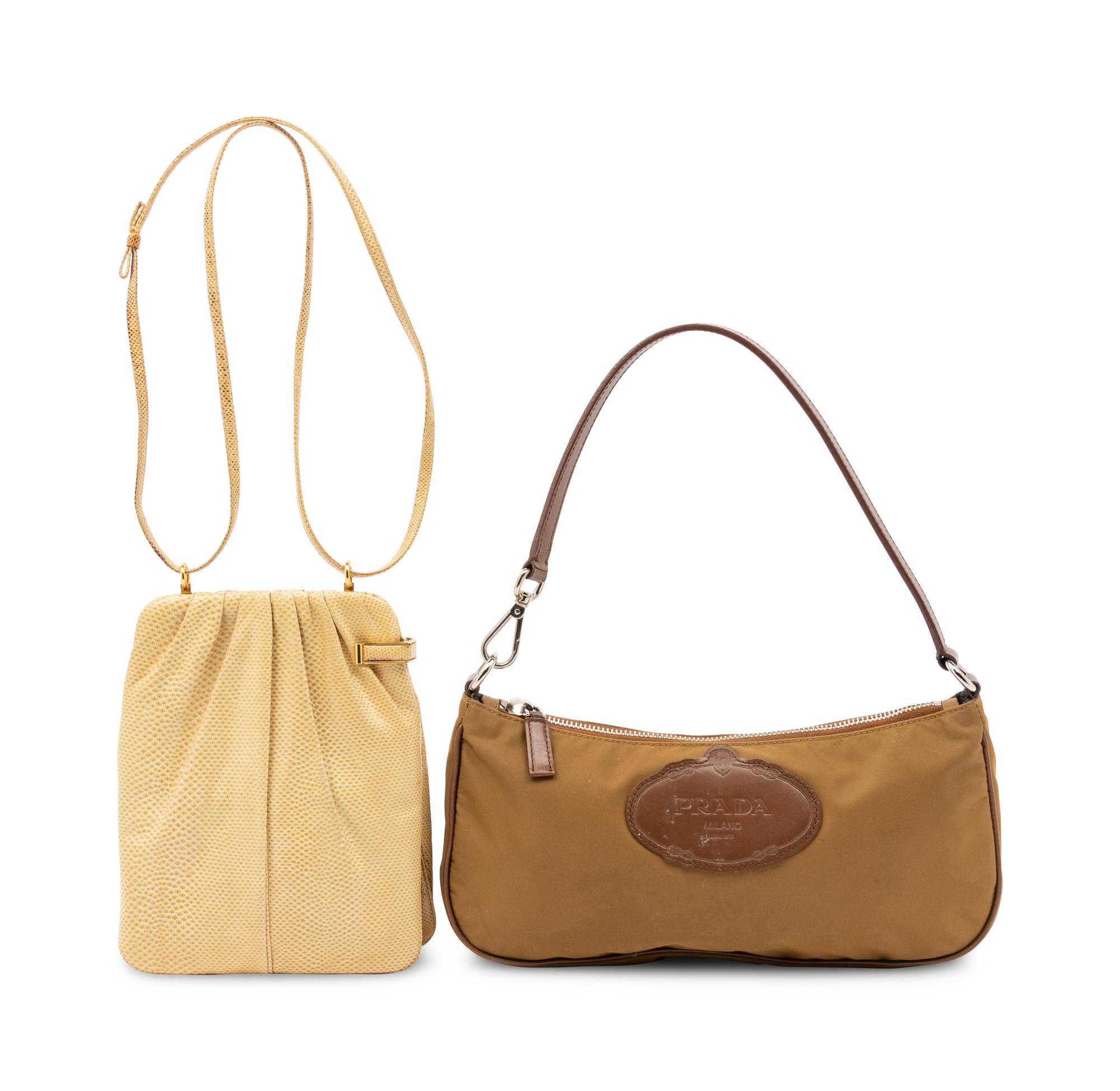 Prada Pochette and Judith Leiber Snakeskin Bag