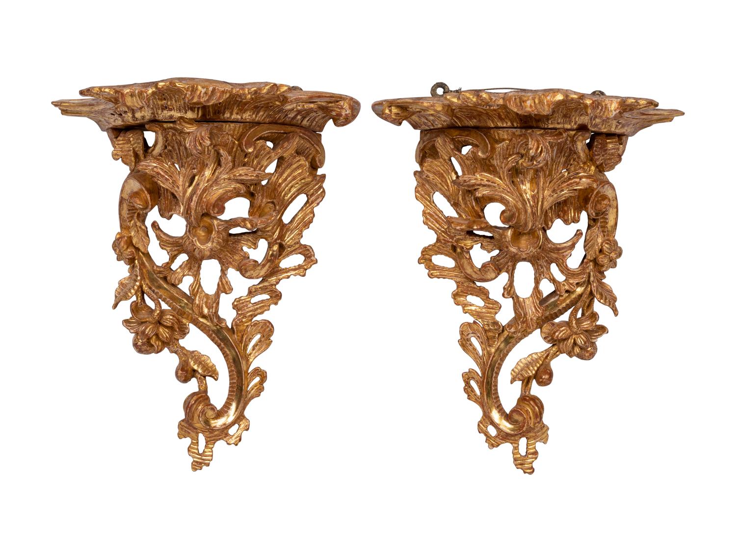 A Pair of George III Giltwood Wall Brackets