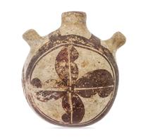 An Acoma Canteen Height 3 1/2 x diameter 3 1/2 inches.
