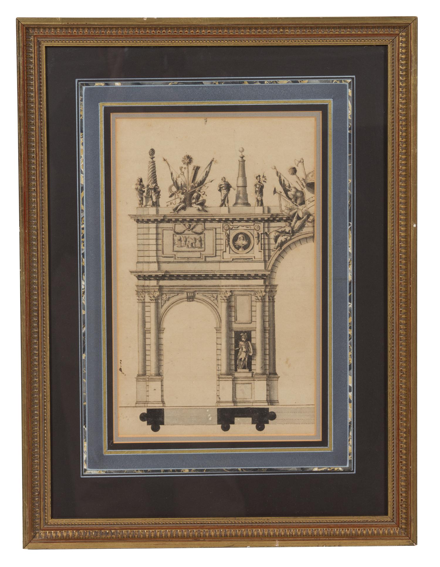 A Collection of Six Architectural Engravings Largest framed dimensions 23 x 18 inches. — 19TH CENTURY
