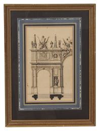A Collection of Six Architectural Engravings Largest framed dimensions 23 x 18 inches. — 19TH CENTURY