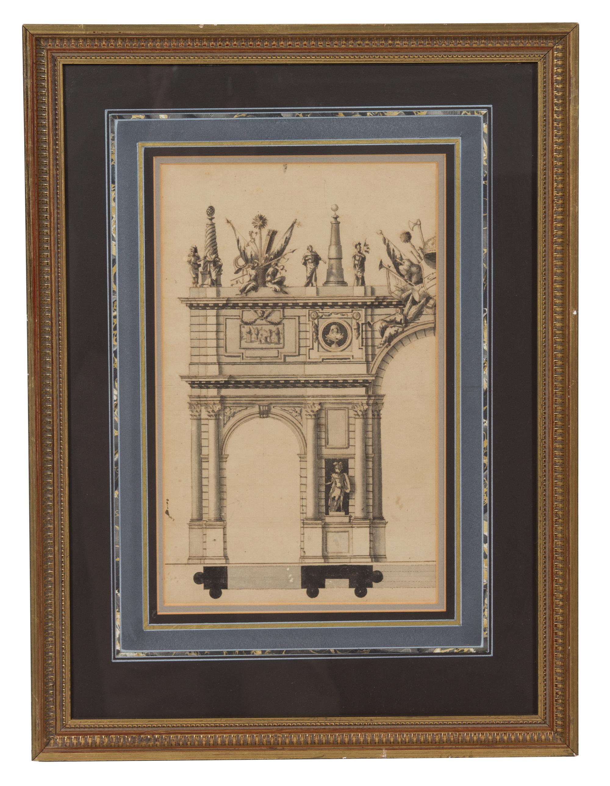 A Collection of Six Architectural Engravings Largest framed dimensions 23 x 18 inches. — 19TH CENTURY