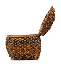 Northeastern Lidded Basket, with Polychrome Porcupine Twists