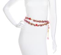 A Gianni Versace Purple Floral and Greco Link Belt, 50"- 61" x 1".