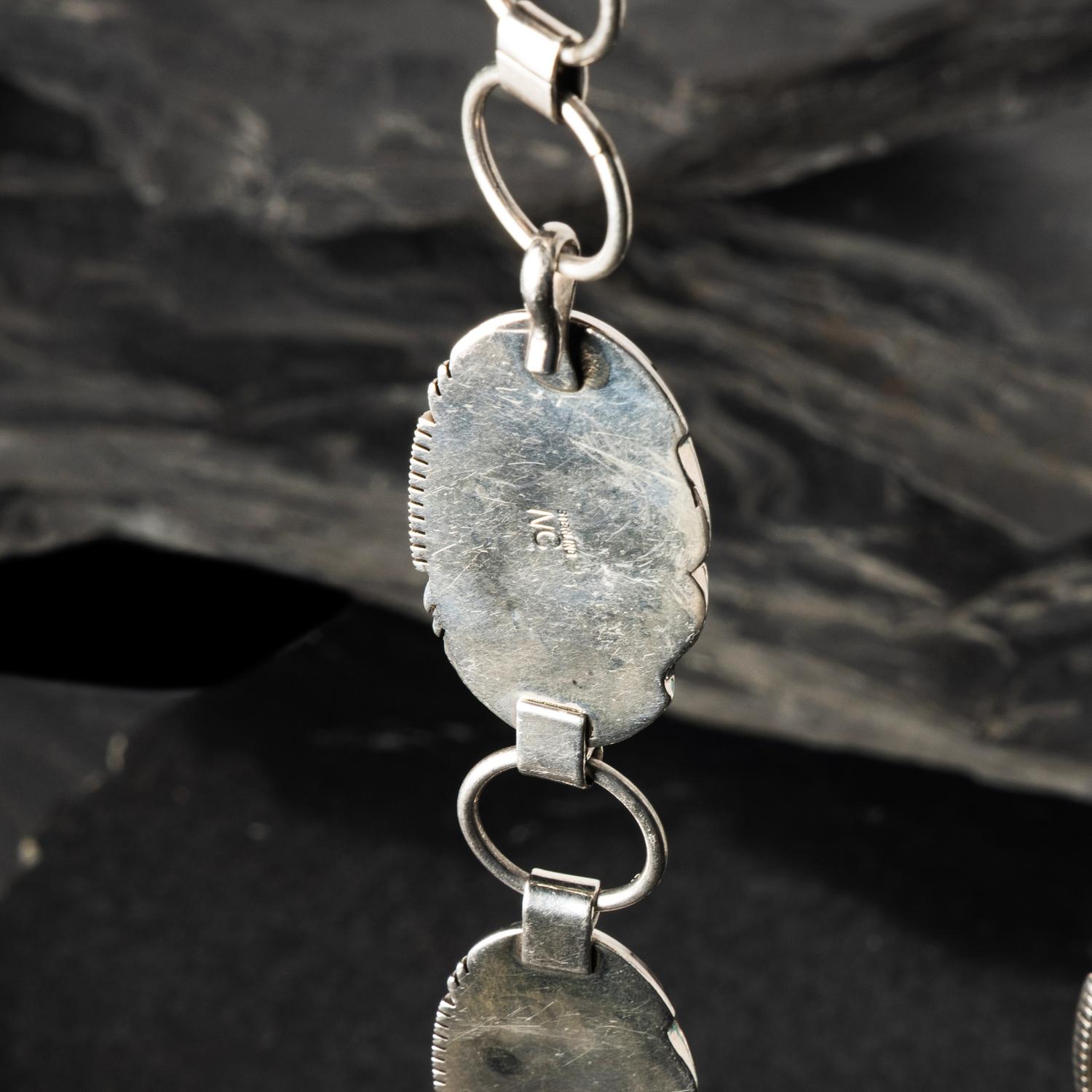 Nancy Custer (Diné, 20th century) — Sterling Silver and Turquoise Link Concha Belt