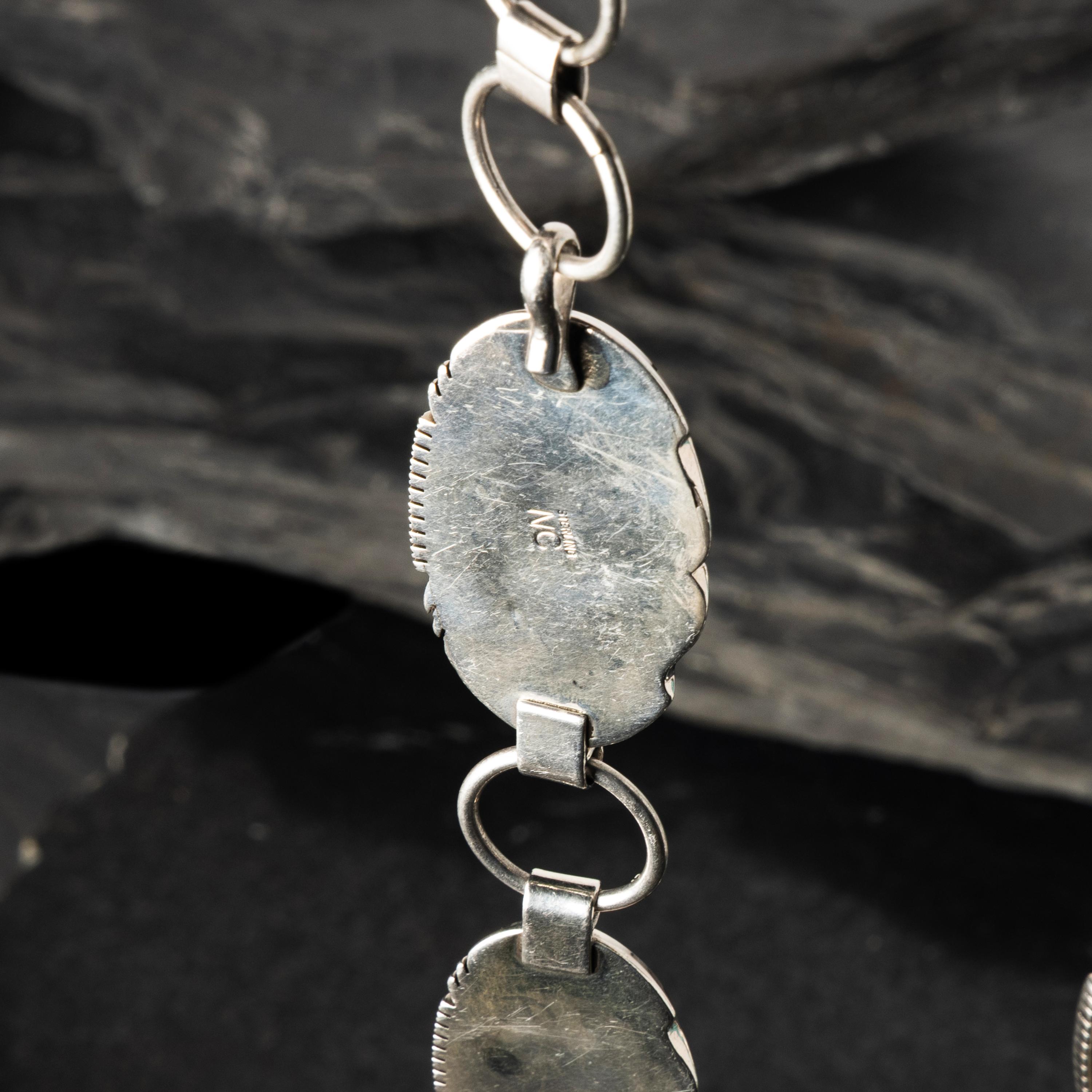 Nancy Custer (Diné, 20th century) — Sterling Silver and Turquoise Link Concha Belt