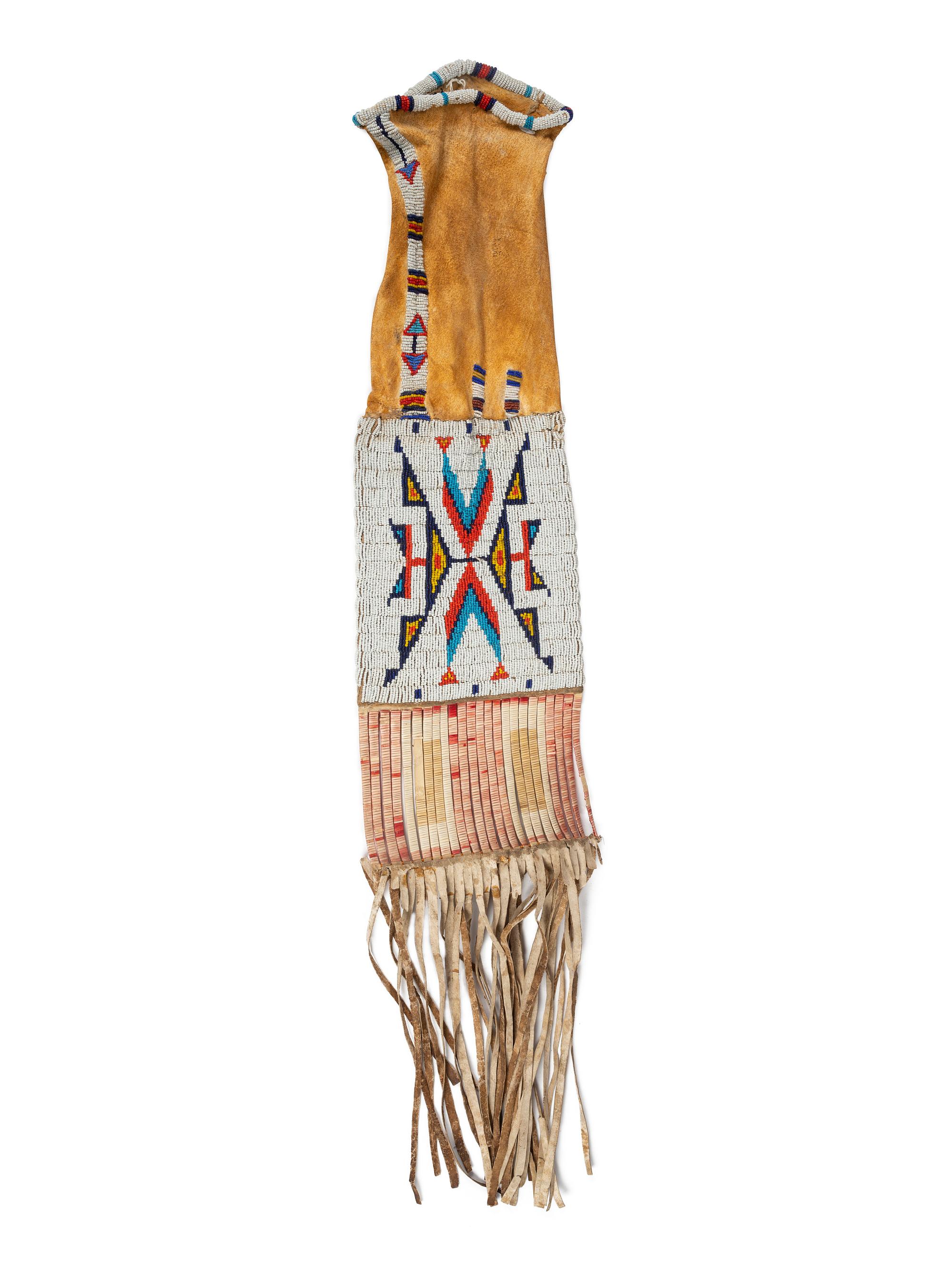 Sioux Beaded Hide Tobacco Bag