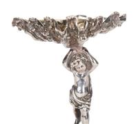 A Garrard & Co Silvered Figural Standing Salt and an Asprey Silver Bonnie Doon Commemorative Ashtray
