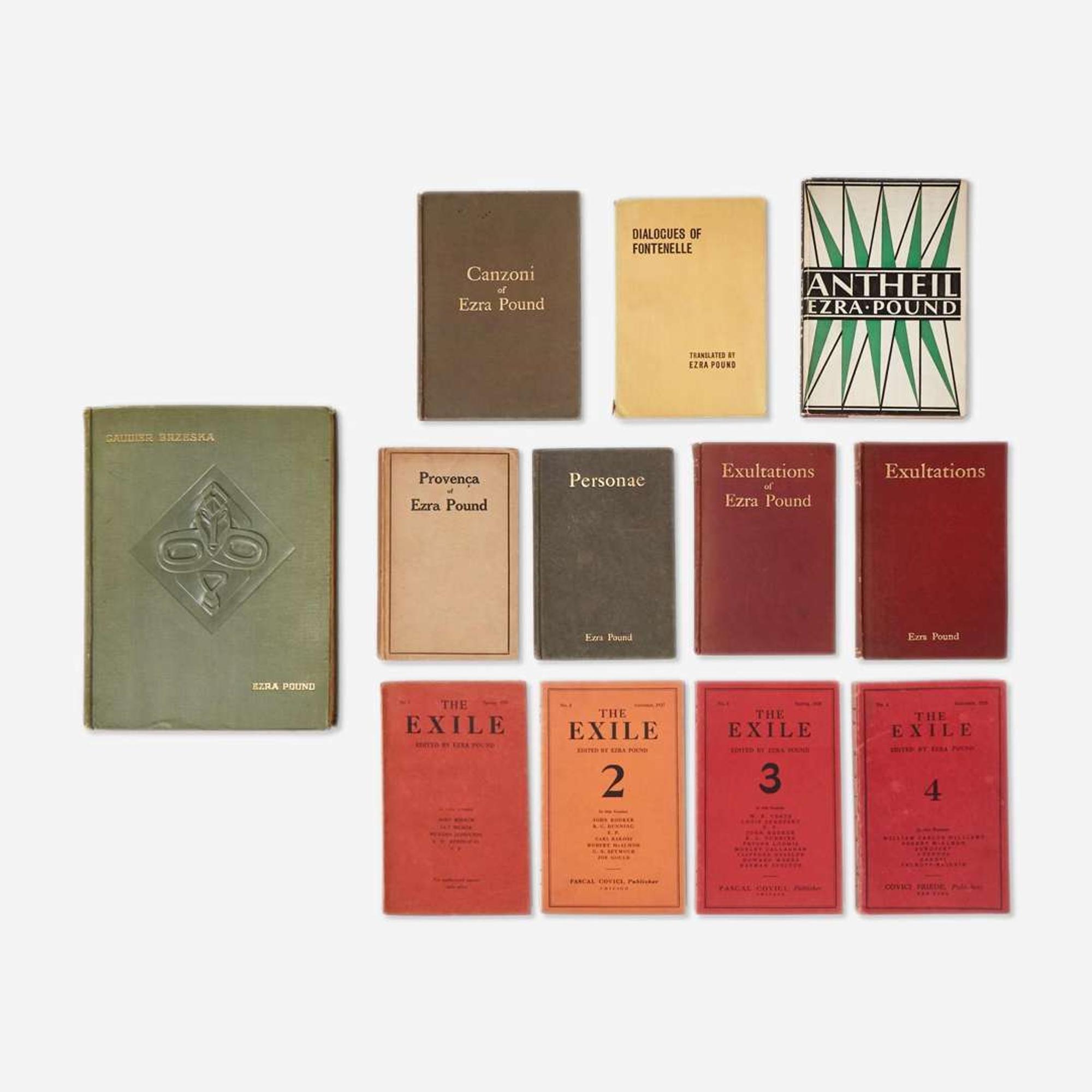 [Literature] Pound, Ezra Group of 8 First Edition Titles in 12 Volumes