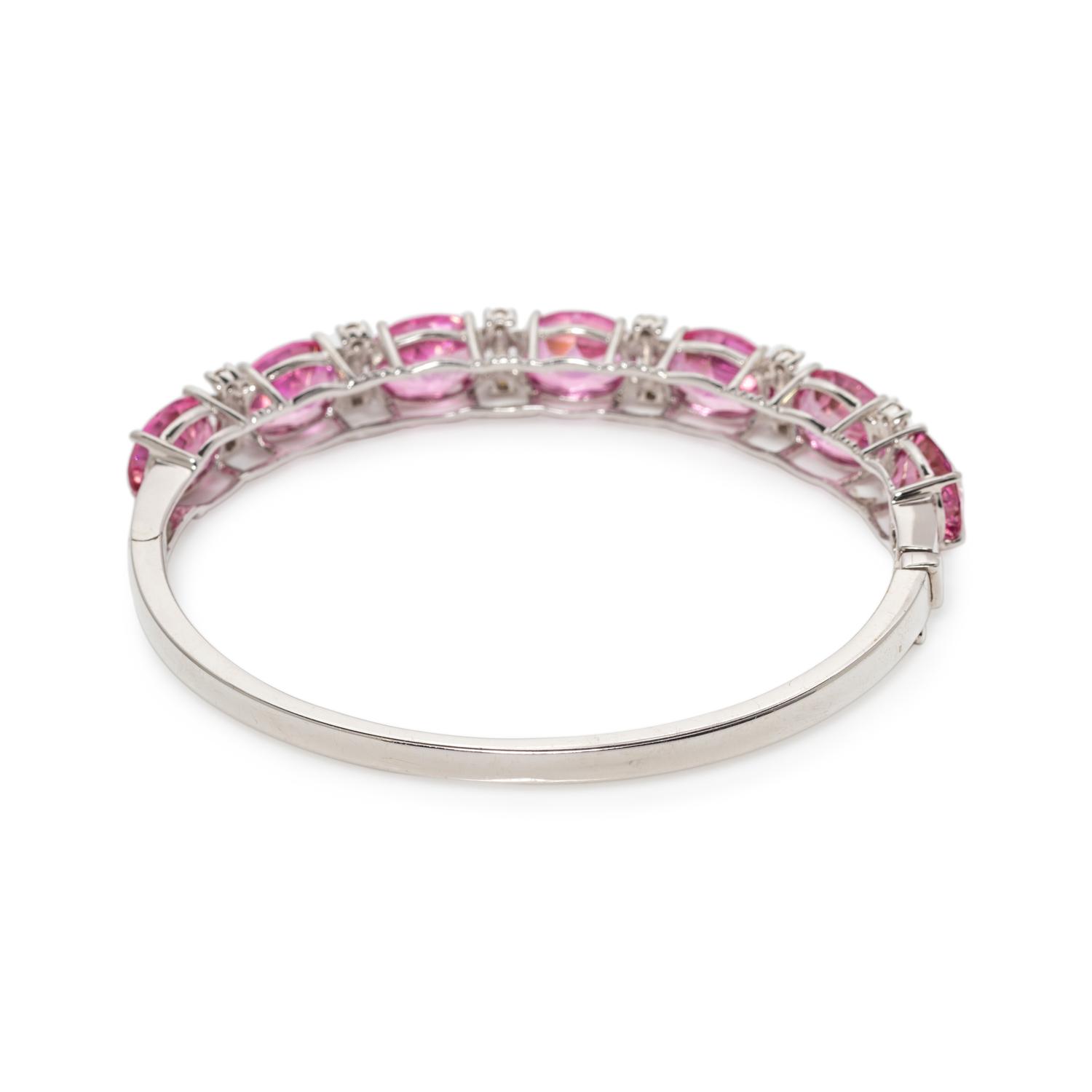 PINK TOPAZ AND DIAMOND BANGLE BRACELET