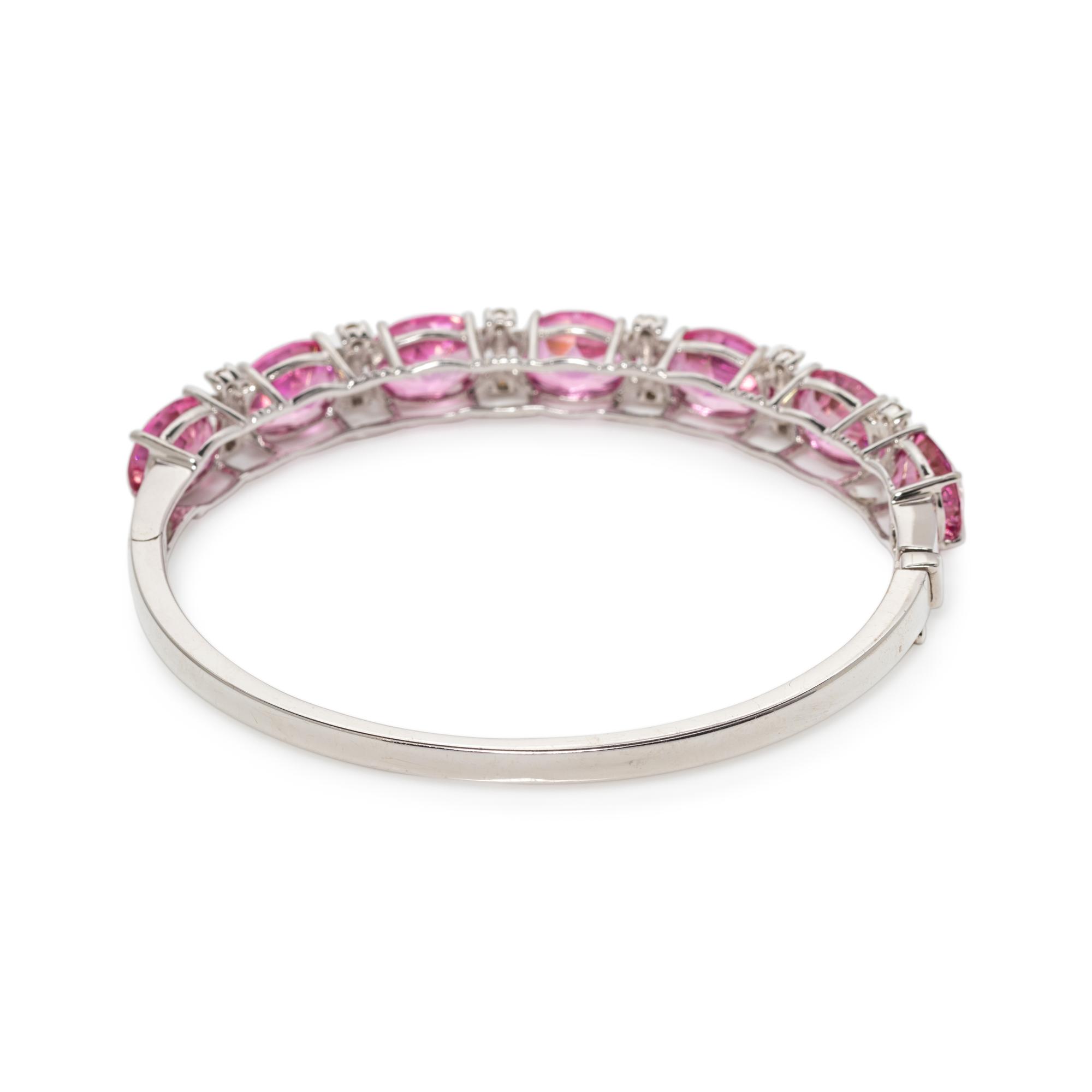 PINK TOPAZ AND DIAMOND BANGLE BRACELET