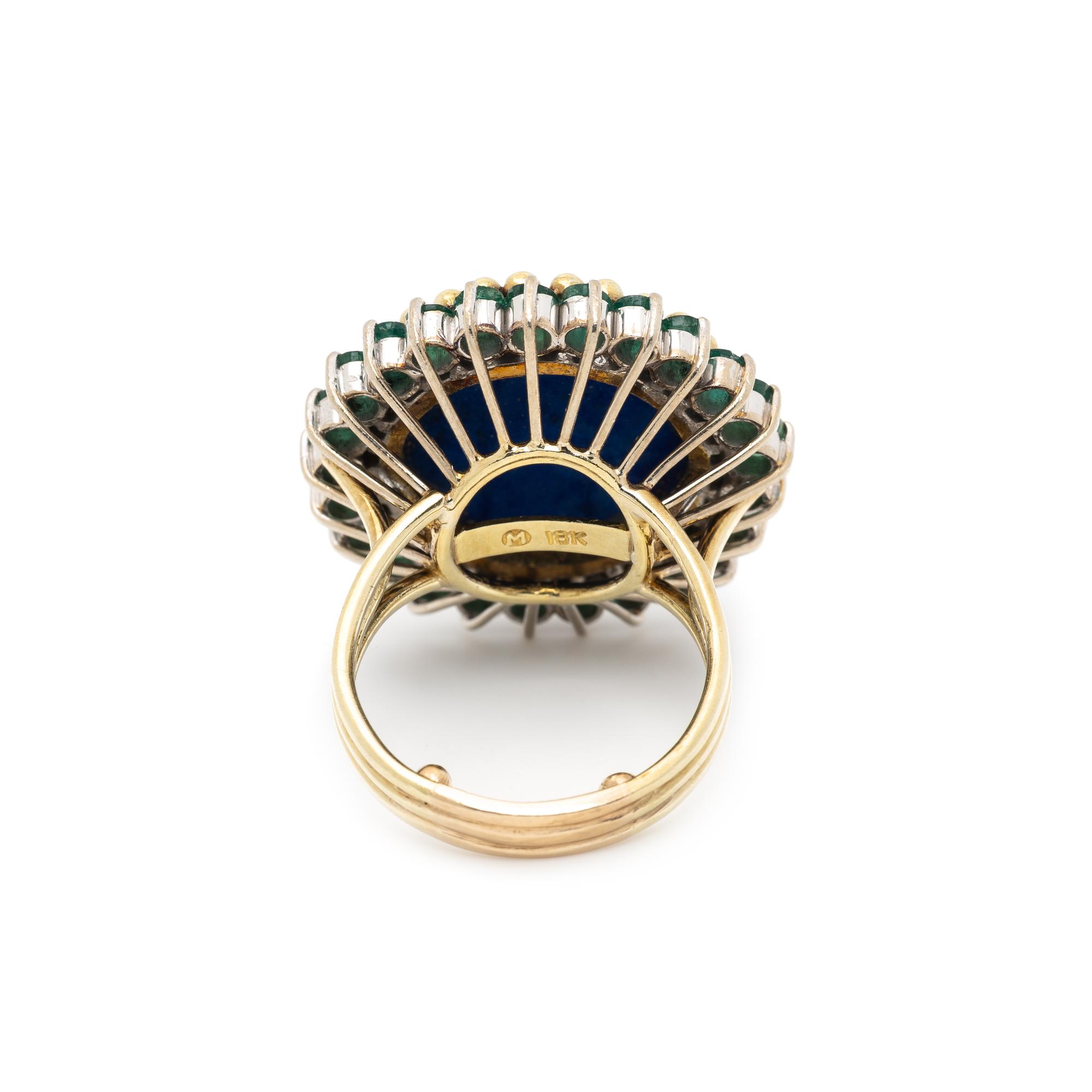 LAPIS LAZULI AND EMERALD RING