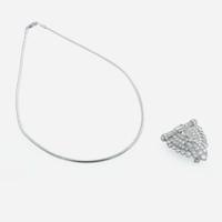 An art deco, platinum and diamond dress clip - pendant, and necklace