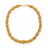 Yellow Gold and Synthetic Ruby Necklace