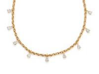 YELLOW GOLD AND DIAMOND FRINGE NECKLACE