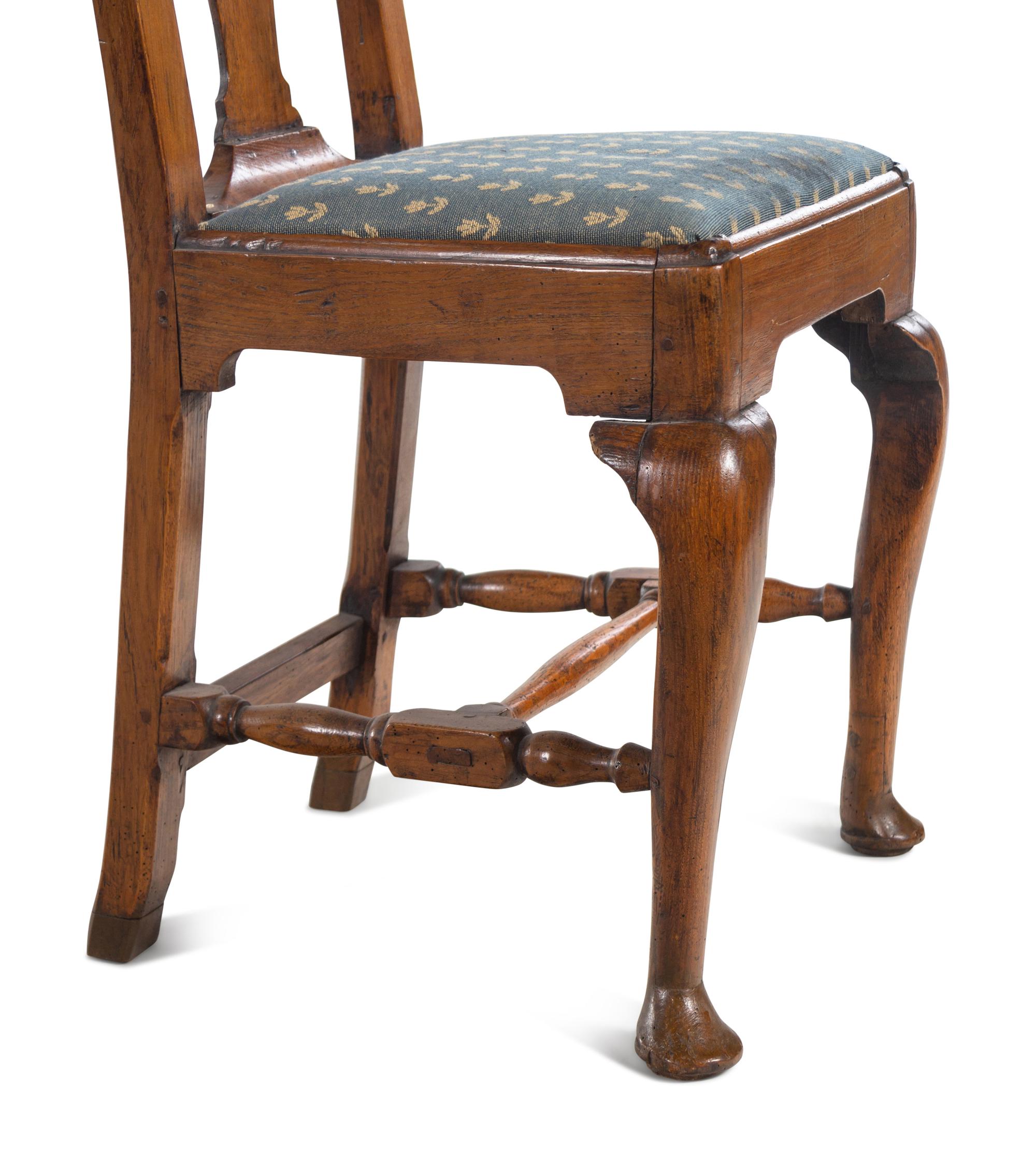 A Pair of Queen Anne Oak Side Chairs