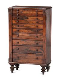 A Regency Rosewood Wellington Collector's Cabinet