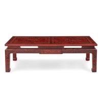 A John Widdicomb Red Lacquer Chinoiserie Low Table