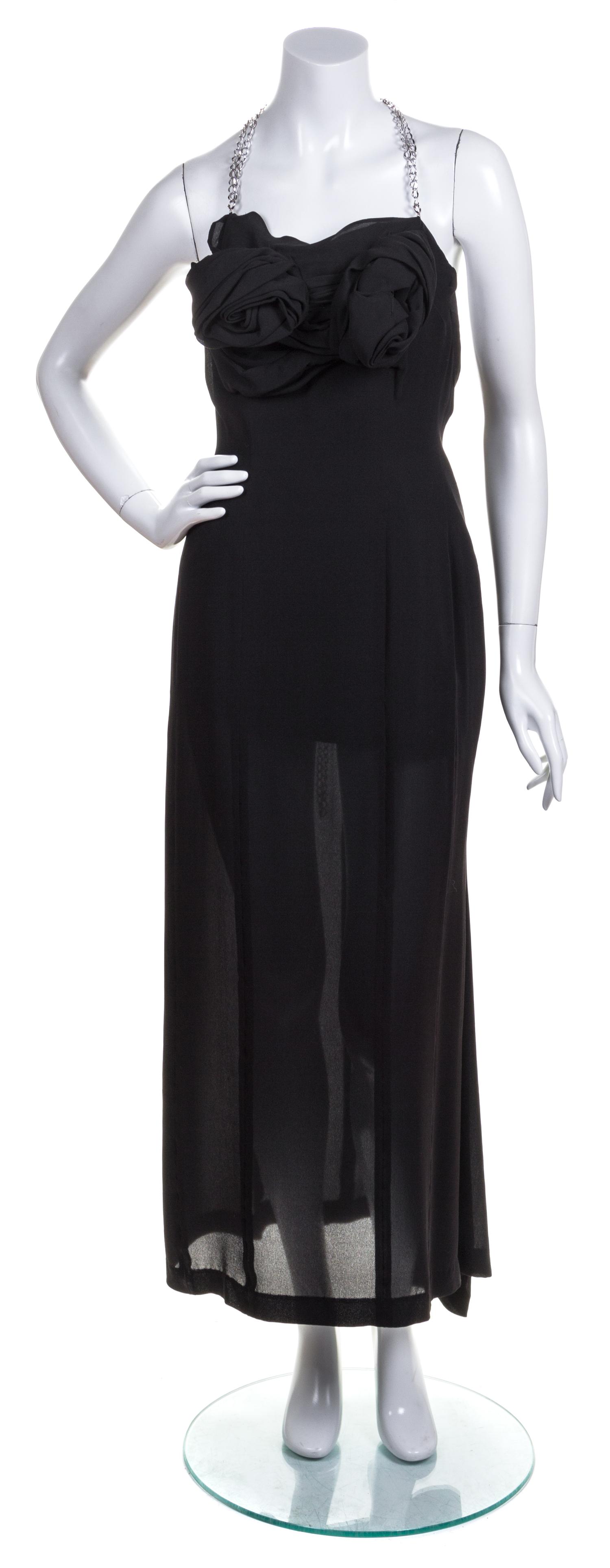 A Yohji Yamamoto Black Silk Strapless Gown, Size 2.