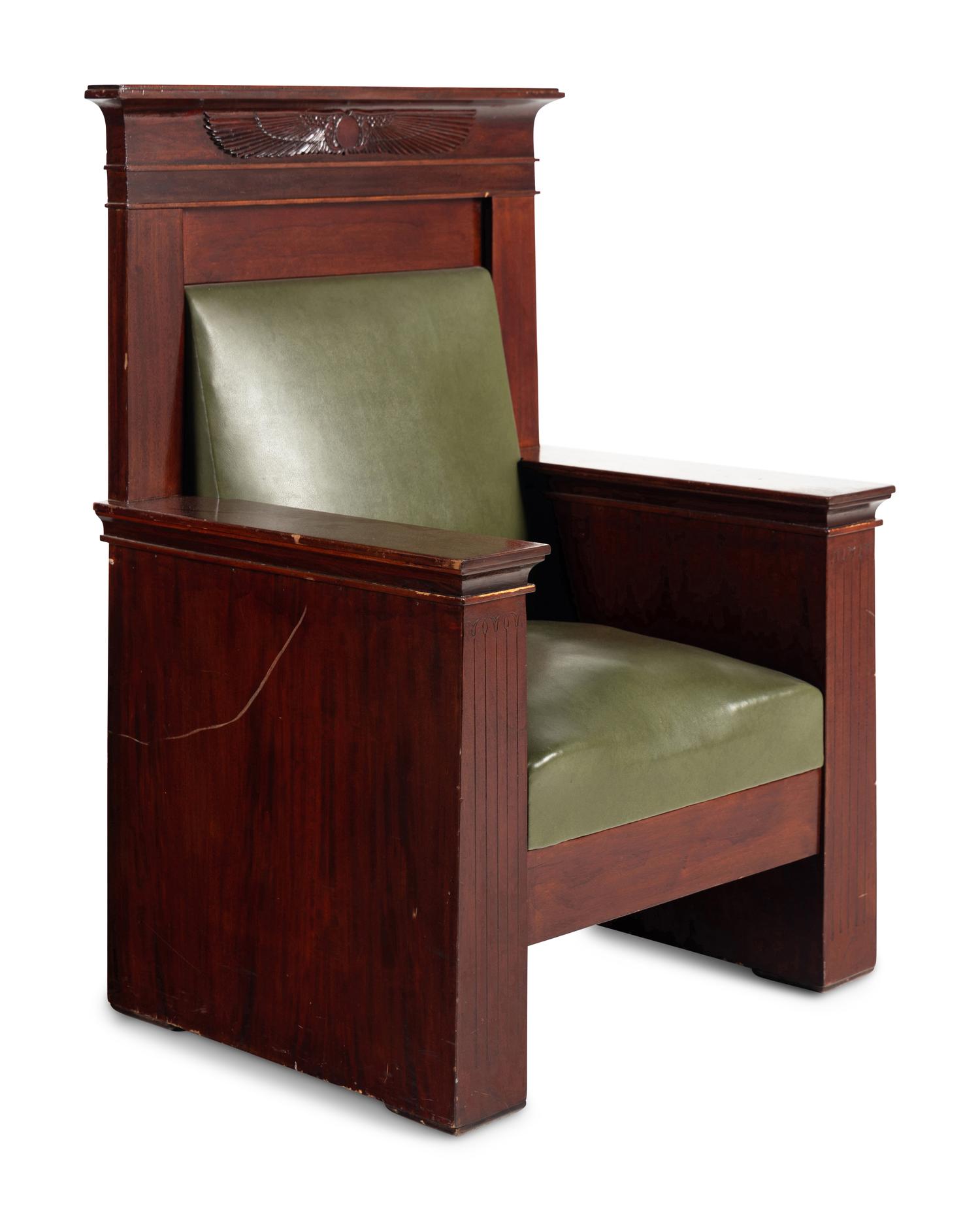 A Pair of Egyptian Revival Throne Chairs