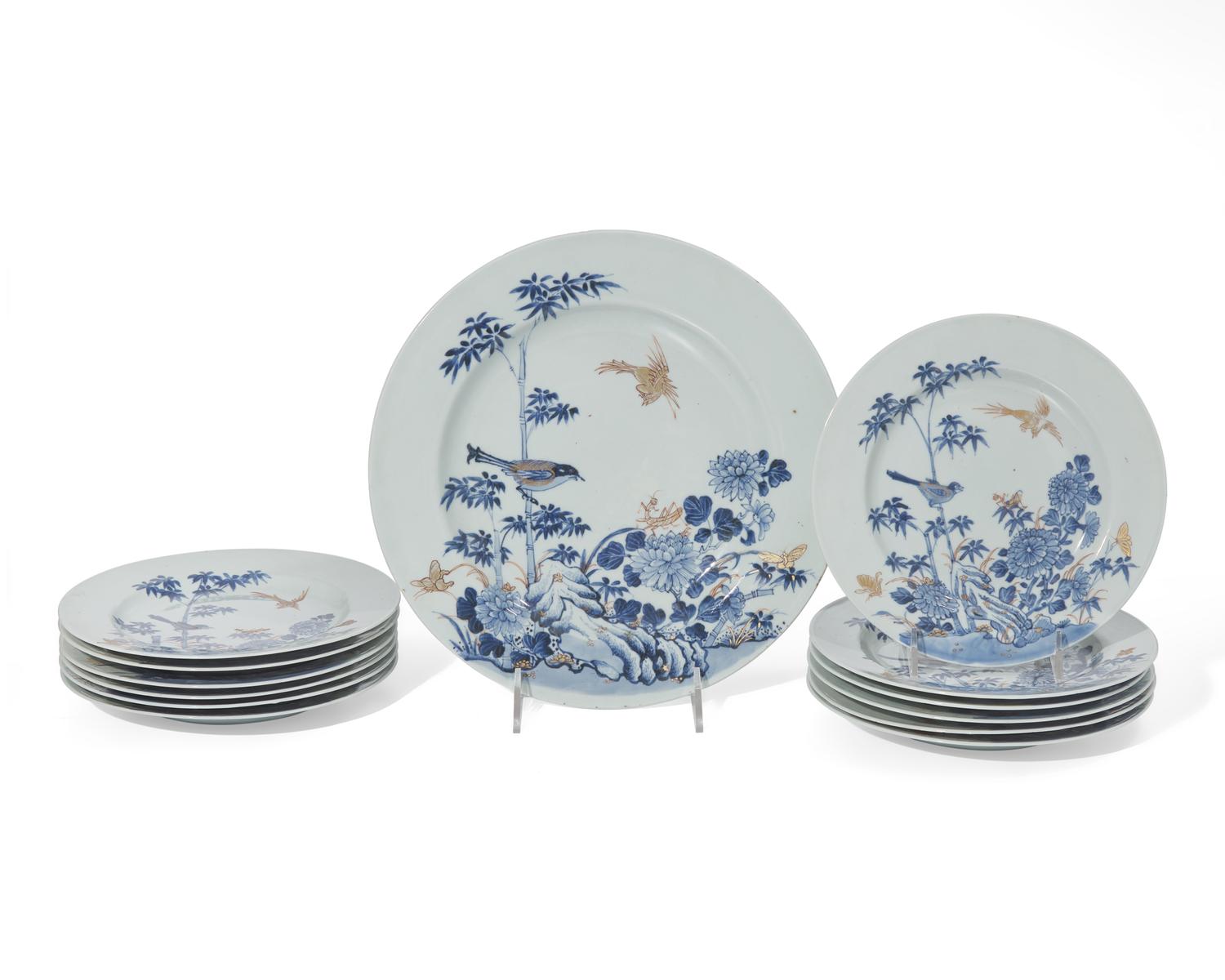 A set of thirteen Japanese Export porcelain plates, 18th century